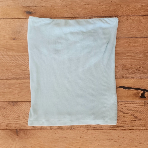 aerie Tops - Aerie Light Aqua Blue Tube Top Built in Bra
